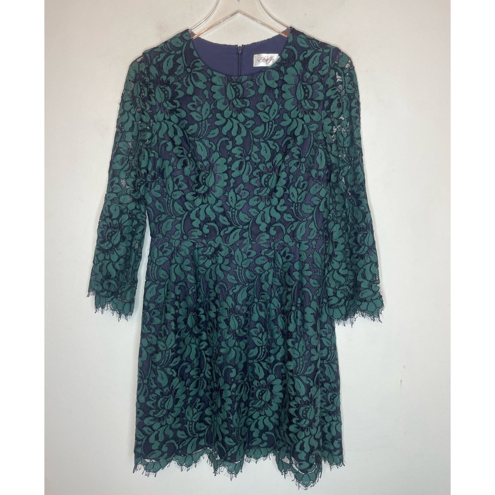 Eliza J Fit Flare Lace Overlay Dress. Size 8